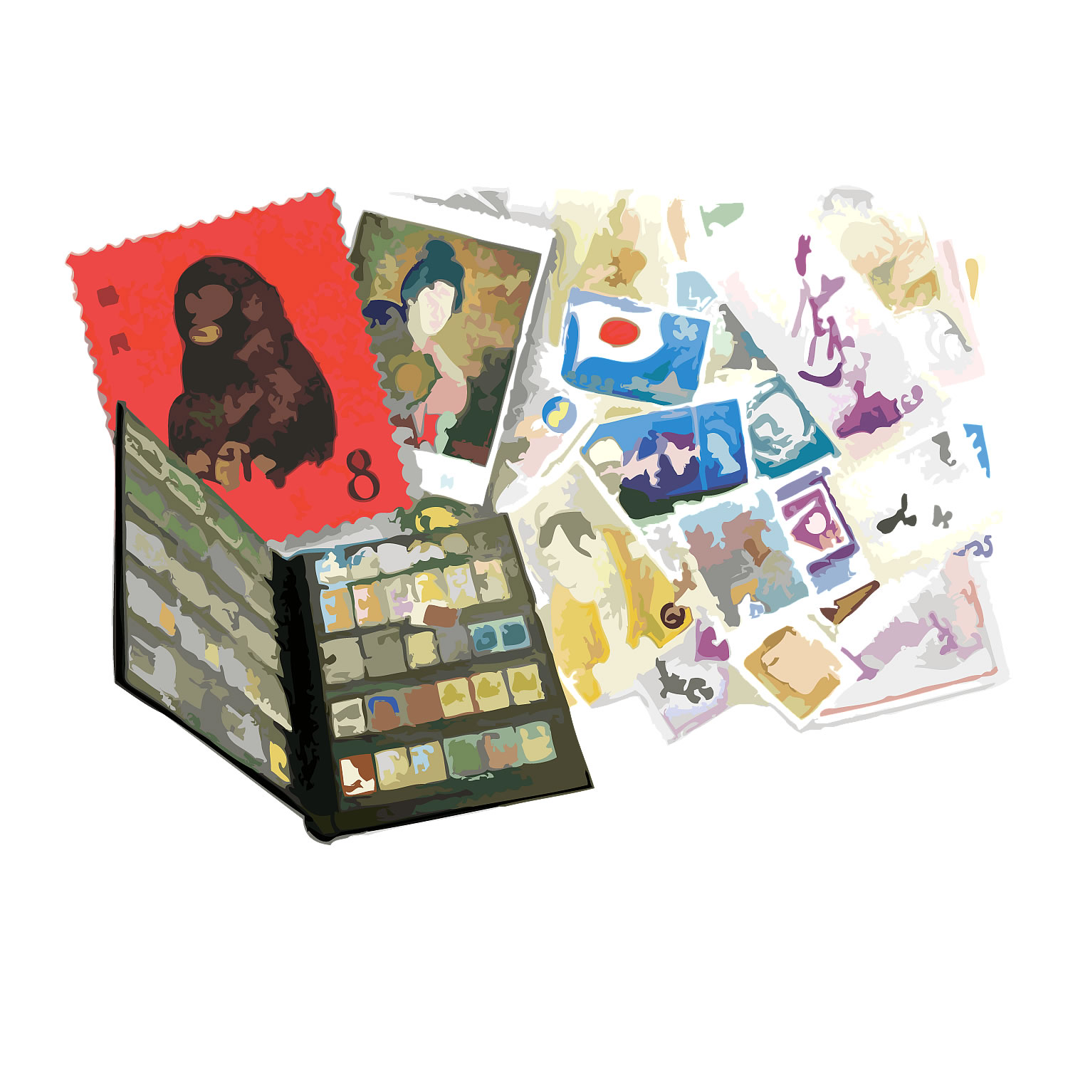 ばら切手とブックと中国切手一式 460,000円で買取り成立！